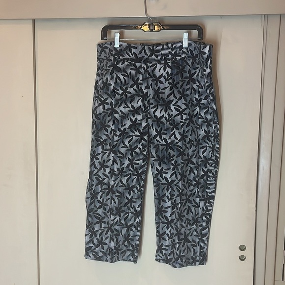 Lands' End Monochrome Patterned Pants leggings size 1X  preowned - Picture 1 of 6